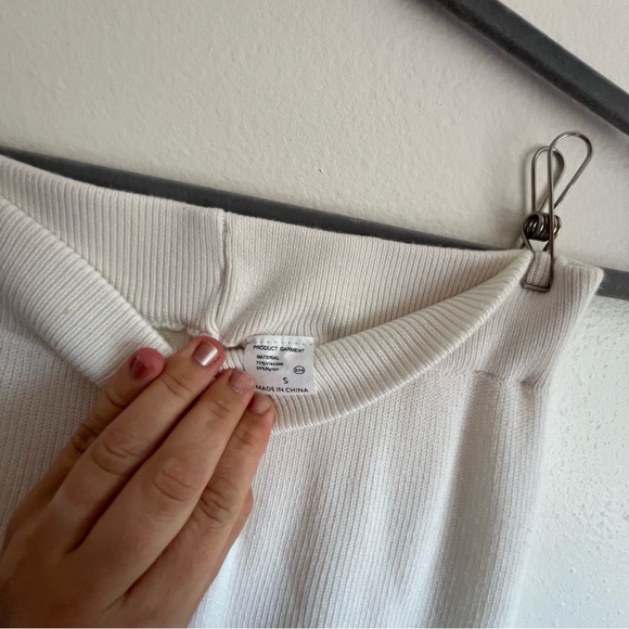 Women’s Boutique V Neck Wide / Flare Leg White Sweater Set Size Small - Picture 7 of 16